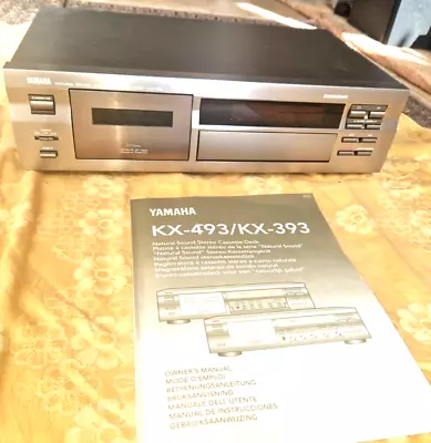 Kaufen Yamaha KX-493 Kassettendeck Tapedeck Kassette Tape Kassetten Silber + Anleitung • 92€