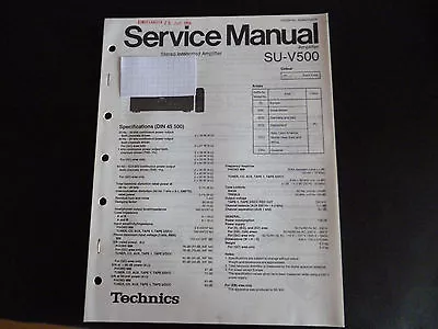Kaufen Original Service Manual   Technics Amplifier SU-V500 • 11.90€