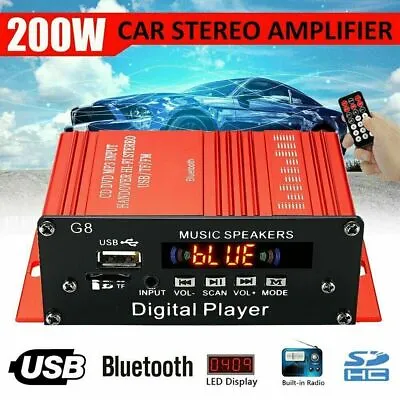Kaufen 200W Mini Bluetooth  Leistungsverstärker HiFi Stereo Digital Power Amplifier 12V • 17.79€