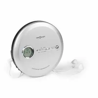 Kaufen CD Player Discman Mobiler MP3 Spieler Bluetooth LCD Display ASP Kopfhörer Silber • 39.99€