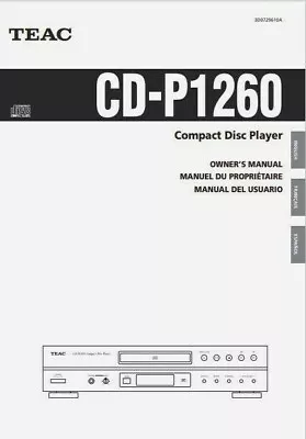 Kaufen Teac CD-P1260 - Compact Disc CD Player - Bedienungsanleitung - BENUTZERHANDBUCH • 8.32€