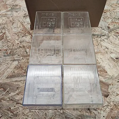 Kaufen 6x Maxell MiniDisc Box Case Für 10 MDs Transparent Regal Box Rack Minidisc TOP • 88.44€