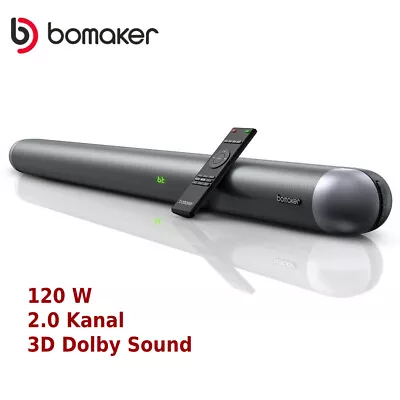 Kaufen Bomaker 2.0 Kanal Bluetooth TV Soundbar Heimkino Lautsprecher HiFi Dolby HDMI • 94.49€