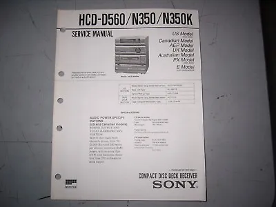 Kaufen Sony - HCD-D560/N350/N350K,ORIGINAL Service Manual Sony Compact Disc • 1€