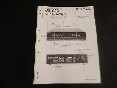 Kaufen Original Service Manual Schaltplan Kenwood GE-930 • 11.90€