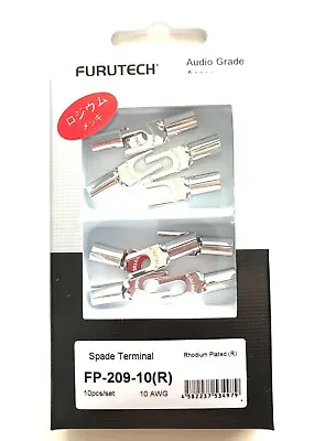Kaufen 10x Furutech FP-209-10 R Reinkupfer Kabelschuhe Gabelöffnung 4mm Rhodium 8AWG • 44€