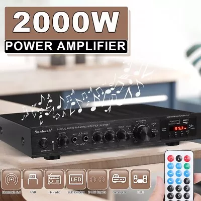 Kaufen Verstärker Stereo Amplifier HIFI Digital Bluetooth FM USB Vollverstärker 2000W • 72.99€
