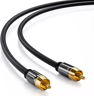 Kaufen 5m Subwoofer Kabel Premium RCA Digitales Koaxial HiFi Audio Kabel 2x Cinch Sound • 9.99€