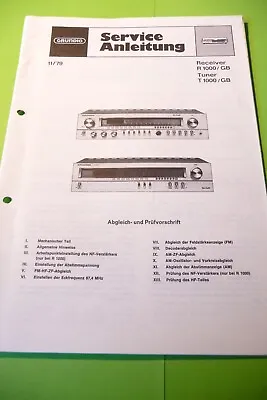 Kaufen Service Manual-Anleitung Für Grundig  R 1000,T 1000 ,ORIGINAL ! • 17€