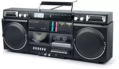 Kaufen MUSE Bluetooth Retro Boombox Mit Radio, CD, Kassettenrekorder, AUX, 80W • 399€