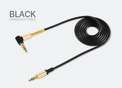 Kaufen 1M Aux Audio Kopfhörer Kabel Gewinkelt 3,5mm Winkel Klinke Stecker Auto Handy PC • 4.99€