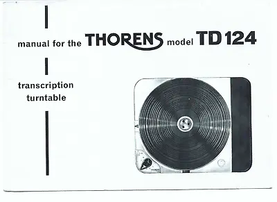Kaufen Thorens Bedienungsanleitung User Manual Für TD 124 Englisch Copy • 10.20€