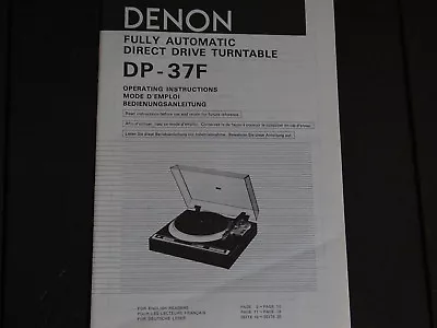 Kaufen DENON DPF-37 MANUAL BEDIENUNGSANLEITUNG  Das Original Vintage • 59€