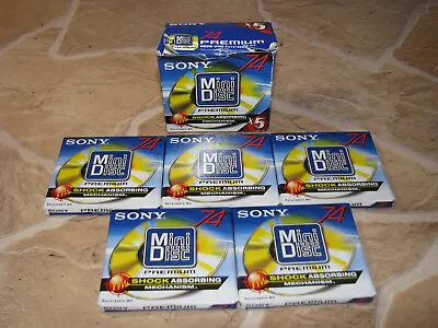 Kaufen 5 X SONY 74 MD PREMIUM MDW-74D Mini-Disc NEU • 34.90€