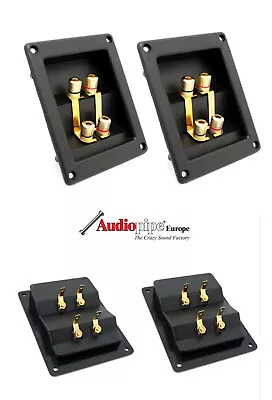 Kaufen 2x Lautsprecherterminal Eckig Doppelter Steck + Schraubanschluss Vergoldet TOP • 9.90€