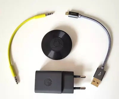 Kaufen Google Chromecast Audio RUX-J42 Digital Audio Streamer Wifi Mit Zubehör Top! • 12.50€