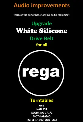 Kaufen Rega Belt Upgrade Special WHITE Silicone Rundriemen Drive Belt (2 Belts) • 13.99€