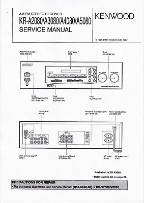 Kaufen Service Manual-Anleitung Für Kenwood KR-A2080, KR-A3080, KR-A4080, KR-A5080  • 15€