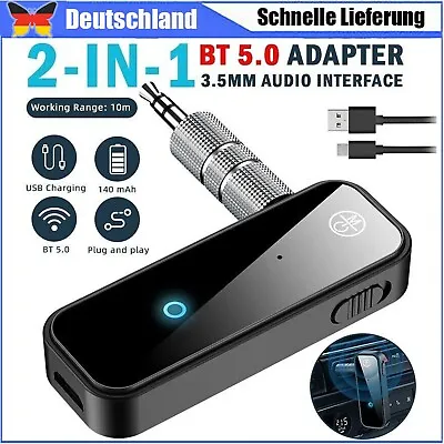 Kaufen Bluetooth5.0 Audio Receiver KFZ,Adapter AUX Kabel Auto 3.5mm Klinke Empfänger ~ • 11.99€