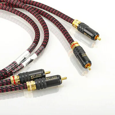 Kaufen High End Audiokabel HI FI RCA To RCA Stecker Cinch Kabel Mit Kupfer Zinn Rohr • 67.12€