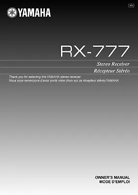 Kaufen Bedienungsanleitung-Operating Instructions Für Yamaha RX-777  • 11.50€