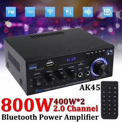 Kaufen 800W HiFi Verstärker Digital FM 12V Stereo Amplifier Bluetooth Vollverstärker DE • 33.99€