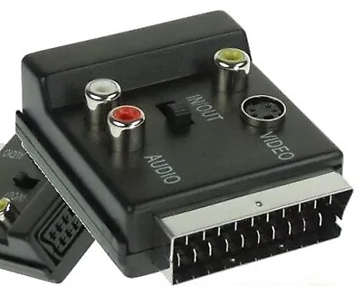 Kaufen Scart Adapter VOLL BELEGT Stecker Buchse RCA Cinch 4 Pol Mini DIN Buchse S-Video • 4.25€