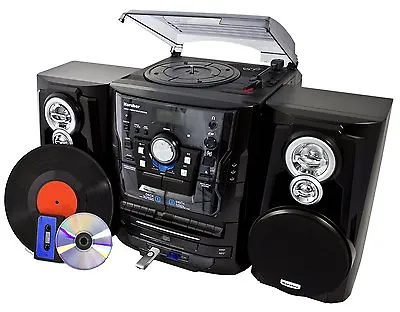 Kaufen Karcher KA 350 Stereoanlage HiFi Plattenspieler CD Wechsler USB MP3 Kassette SD • 119.99€