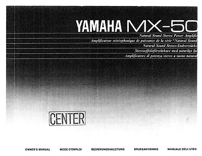 Kaufen Bedienungsanleitung-Operating Instructions Für Yamaha MX-50  • 9€