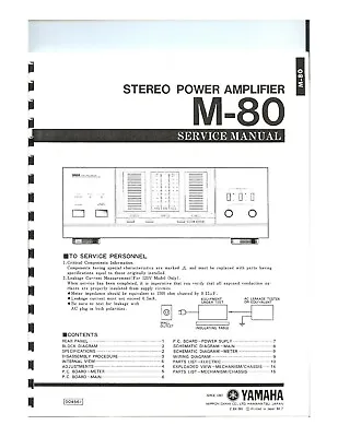 Kaufen Service Manual-Anleitung Für Yamaha M-80  • 12€