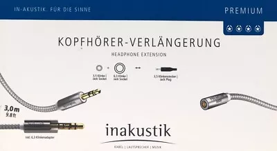 Kaufen Inakustik Premium Stereo Klinken-Verlängerungskabel 3,0 M Vergoldet, UVP 29,49 € • 18.99€