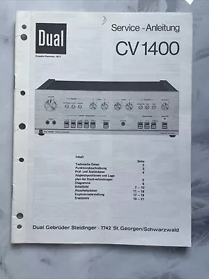 Kaufen ORIGINAL Service Anleitung Dual CV 1400 • 10€