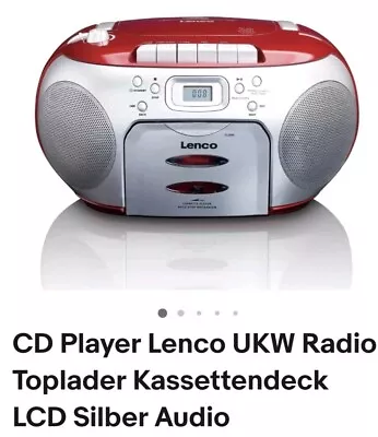Kaufen CD Player Lenco UKW Radio Toplader Kassettendeck LCD Silber Audio Neue Version • 38.99€