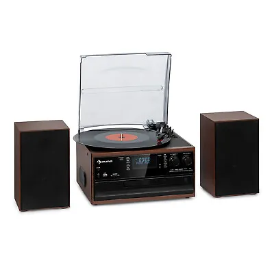 Kaufen Stereoanlage DAB+ Digitalradio Plattenspieler Bluetooth Boxen CD-Player Braun • 182.99€