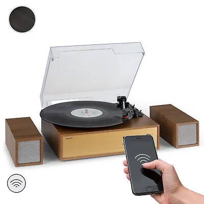 Kaufen Plattenspieler 2 Lautsprecher Schallplatten Bluetooth Vinyl Turntable Holz Braun • 114.99€