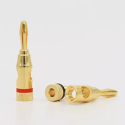 Kaufen 4Stückes Vergoldet HIFI Audio Stecker Lautsprecher Kabel Banana Plug Anschluss • 7.13€
