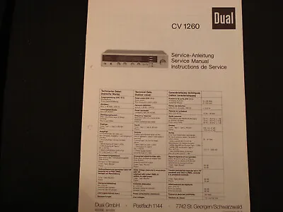 Kaufen Original Service Manual Schaltplan Dual CV 1260 • 12.50€
