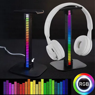 Kaufen RGB Gaming Kopfhörer Ständer Headset Kopfhörerhalter Ambiente Licht Musik Sync • 14.29€