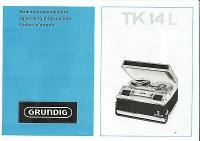 Kaufen Grundig  Bedienungsanleitung User Manual Owners Manual  Für TK 14 L  Copy • 11.50€