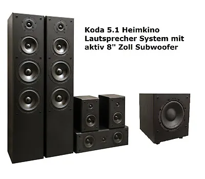 Kaufen 5.1 Lautsprecher Home Theater System  KODA AV-708 MKII Inkl. 8  Zoll Subwoofer • 299€