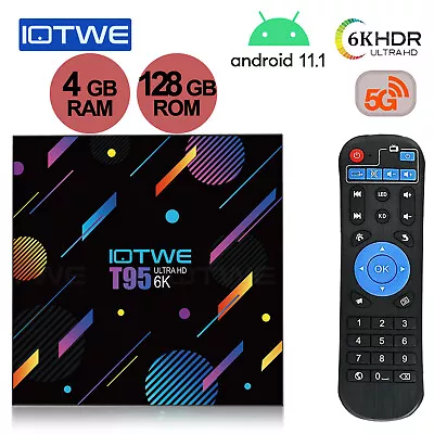 Kaufen IOTWE Neu Smart TV BOX Android 11.1 4GB+128GB 5G WIFI Media Stream Player 4-Core • 42.19€