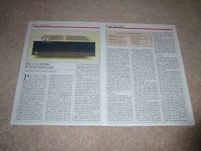 Kaufen Proton D1200 Verstärker Review, 1986, 2 Seiten, Voll Test, Brille, Info • 8.88€