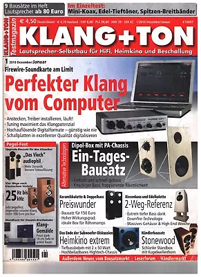 Kaufen Klang + Ton 2010 Nr. 1 Dezember Januar  Monacor SPH-450TC Subwoofer  Omnes Audio • 1€