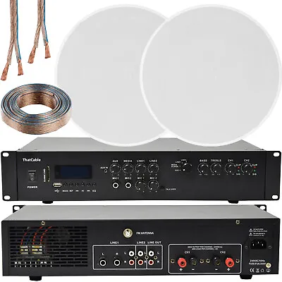 Kaufen 400W Bluetooth Soundsystem 2x 6,5 Schmale Decken Lautsprecher Kanal HiFi Verstärker • 330.89€