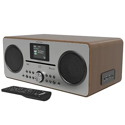 Kaufen DAB + DAB CD FM Radio Lautsprecher Wecker Bluetooth - Trinity D3 Nussbaum (R) • 96.78€