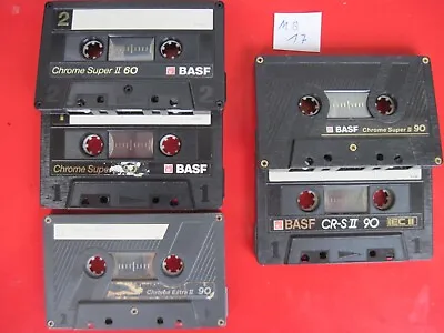 Kaufen MB17 5x BASF CRS II, Chrome Sup. 90, 60 Audio Kassette, Leer, MC, Musik Cassette • 5.99€