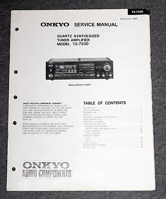 Kaufen Onkyo TX-7530 - Original Service Manual / Reparaturanleitung • 7.95€