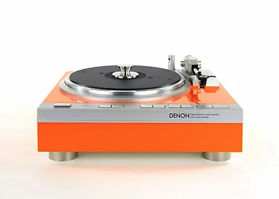 Kaufen Restaurierter Denon DP-47F Plattenspieler Vollautomat Orange Hochglanzlack • 1,870€