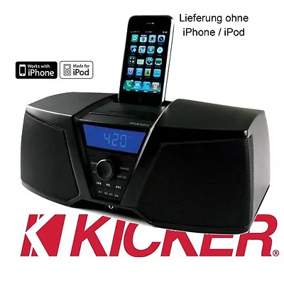 Kaufen Kicker IKick150     Ipod/iPhone Docking Boombox SCHWARZ  Radio FM Kompaktanlage • 39€