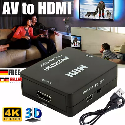 Kaufen AV To HDMI Video Audio Konverter RCA CVBS Auf HDMI Adapter 1080P HD Converter DE • 9.89€
